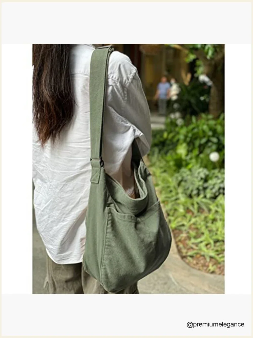 Canvas Hobo Crossbody Shoulder Tote Bag Multi-Pocket Casual Work Travel
